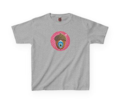 Gray T-Shirt with Eye and Acorn Design