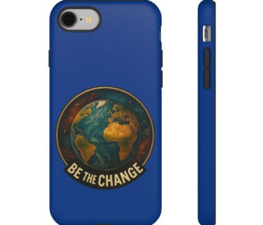 Blue Phone Case with Earth Design