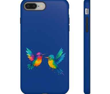 Funda de teléfono con colibrí colorido