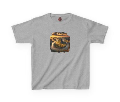 Gray T-Shirt with Landscape Design
