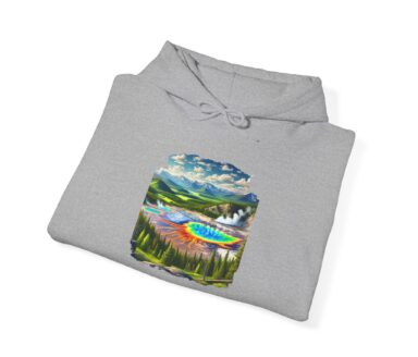 Gray Hoodie with Colorful Yellowstone Design