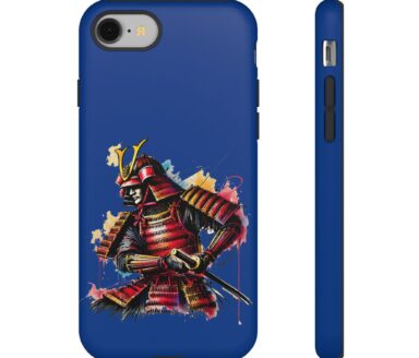 Diseño de funda de teléfono de guerrero samurái