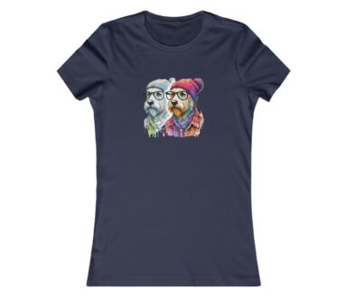 Graphic T-Shirt with Dogs Wearing Glasses