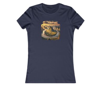 Navy T-Shirt with Landscape Graphic