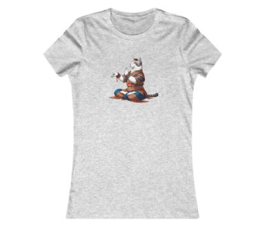 T-Shirt gris avec motif de chat