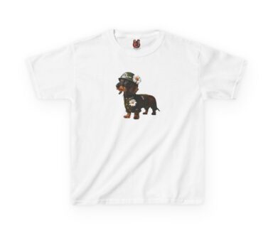 White T-Shirt with Dog Design