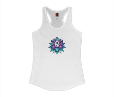 Débardeur blanc à motifs de fleurs de lotus