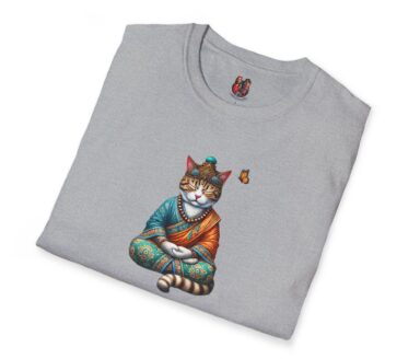 Gray T-shirt with Cat Design