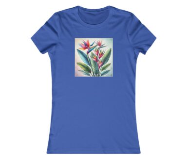 Blue T-Shirt with Floral Design