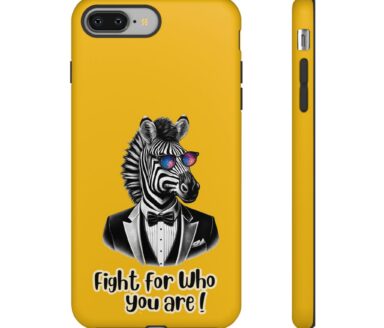 Zebra Phone Case with Sunglasses and Tuxedo Design