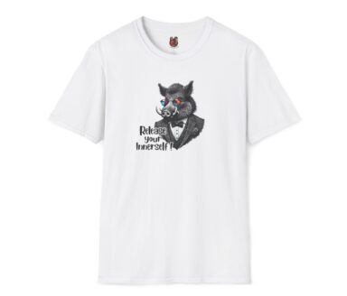 White T-Shirt with Animal Graphic Design
