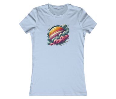 Camiseta gráfica con diseño de planeta