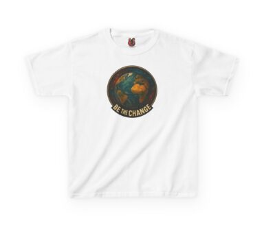 White T-Shirt with Earth Design