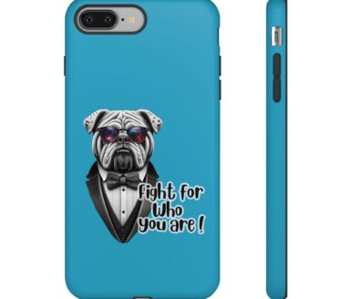 Dog-Themed Phone Case with Tuxedo Design