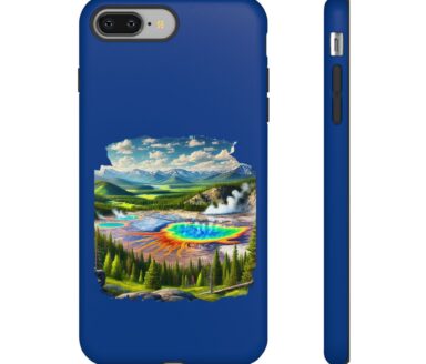 Blue Phone Case with Yellowstone Design
