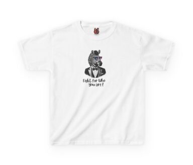 White T-Shirt with Zebra Illustration