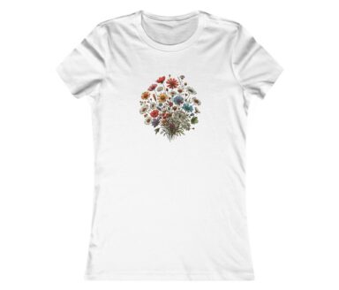 Camiseta blanca con diseño floral