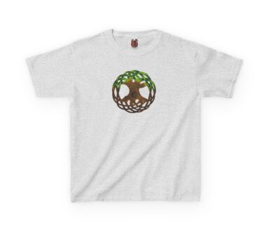 Gray T-Shirt with Nature-Inspired Design