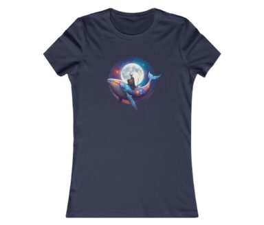 T-shirt graphique avec motif baleine et lune