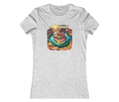 T-shirt gris avec graphique de canyon