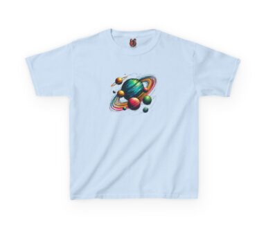 Light Blue T-Shirt with Planet Graphic