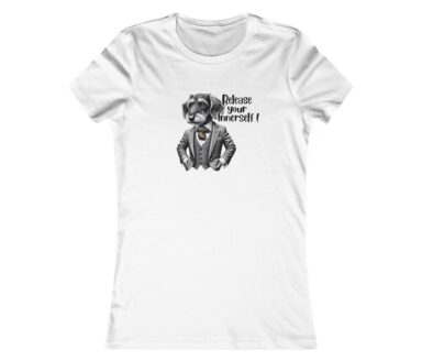 T-shirt blanc avec illustration de chien