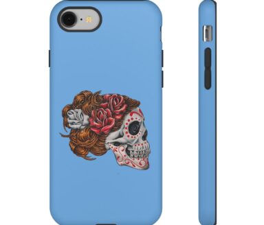 Funda de Teléfono con Diseño Floral de Calavera