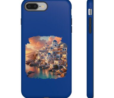 Blue Phone Case with Santorini Design