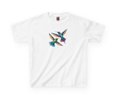 T-shirt blanc avec motif colibri