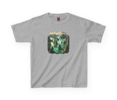 Gray T-Shirt with Landscape Design