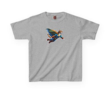 Gray T-Shirt with Superhero Design