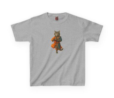 T-Shirt gris avec motif de chat
