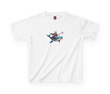White T-Shirt with Shark Graphic