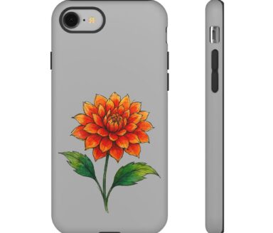Floral Phone Case with Orange Flower Design