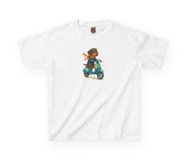 T-shirt Teckel sur Trottinette