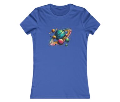 Blue T-Shirt with Planetary Design