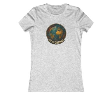 T-shirt gris avec motif Terre