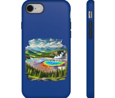 Blue Phone Case with Yellowstone Design