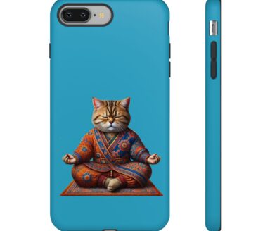 Cat Phone Case with Meditative Design