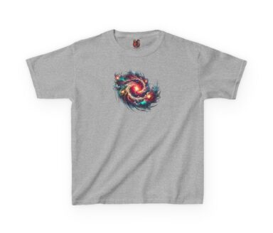 Camiseta gráfica con diseño de galaxia espiral