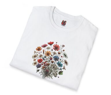 Camiseta blanca con estampado floral