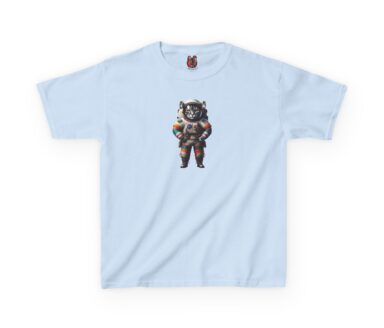 Light Blue T-Shirt with Astronaut Graphic