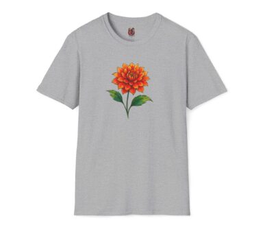 Camiseta gris con estampado floral