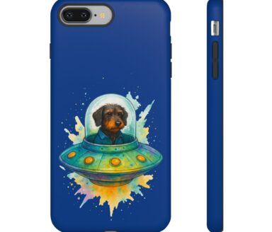 Funda para el móvil Perro en una nave espacial