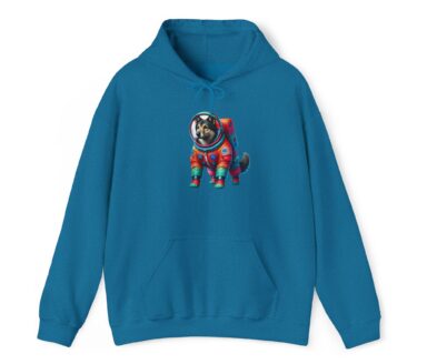 Dog in Space-Themed Hoodie