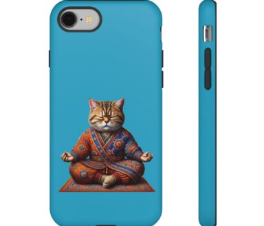 Cat Phone Case with Meditative Design