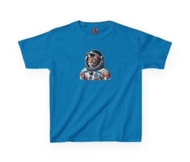 Blue T-shirt with Astronaut Dog Design