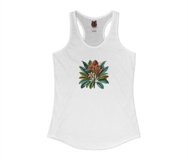 White Tank Top with Floral Design