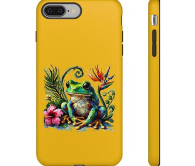Étui pour téléphone portable avec grenouille colorée