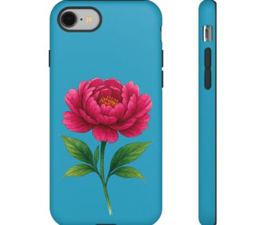 Funda floral con diseño de peonía rosa